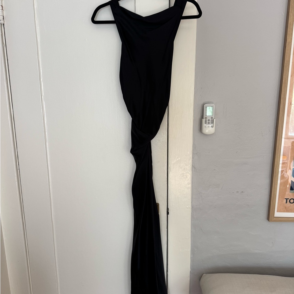 Reformation ‘Casette’ Silk Black Dress
